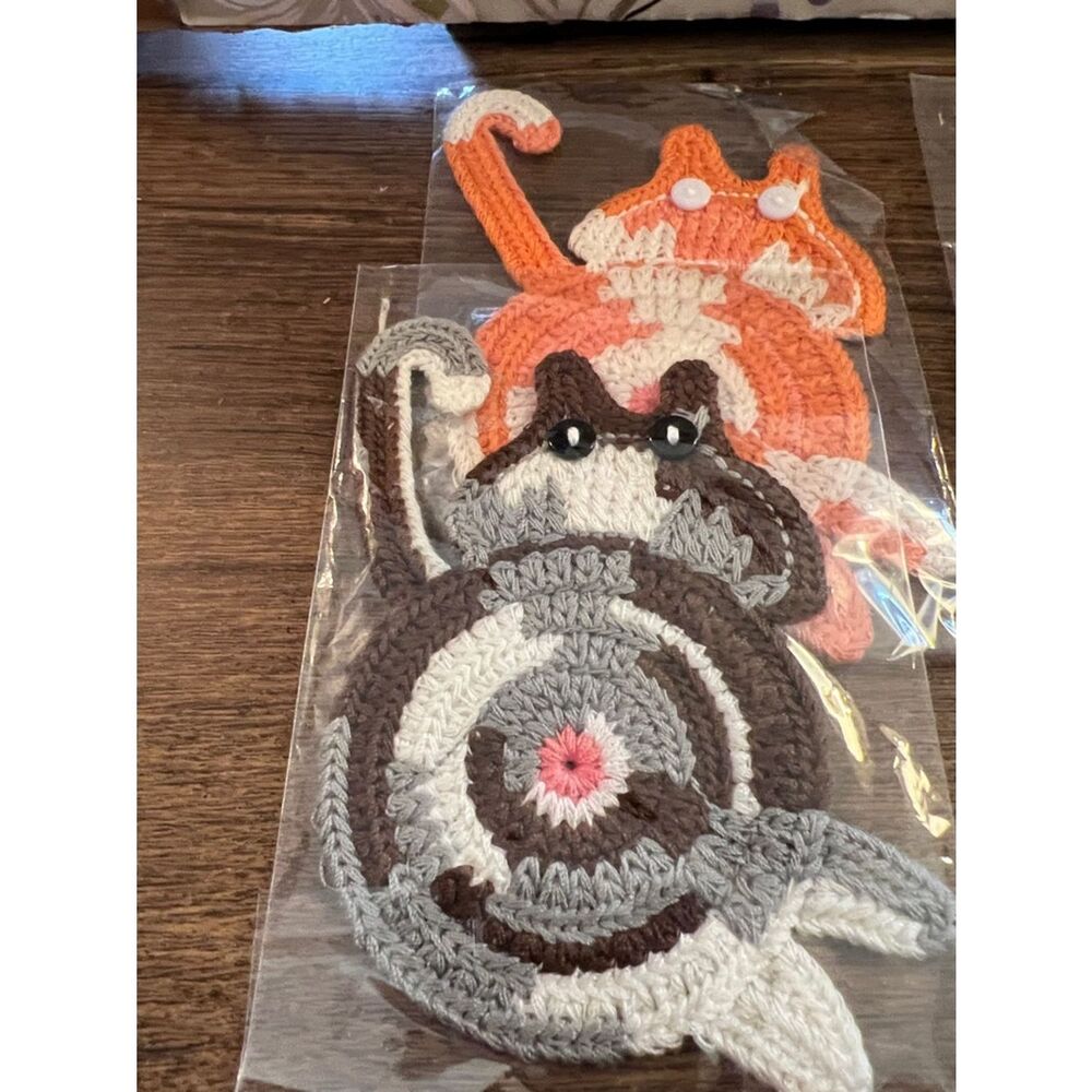 Handmade Crochet Cat Coasters - Assorted Colors - Picture 3 of 3
